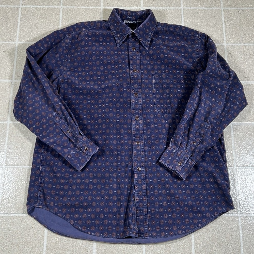 Vintage Nautica Corduroy Shirt Large Men's Button Up Preppy Old Money